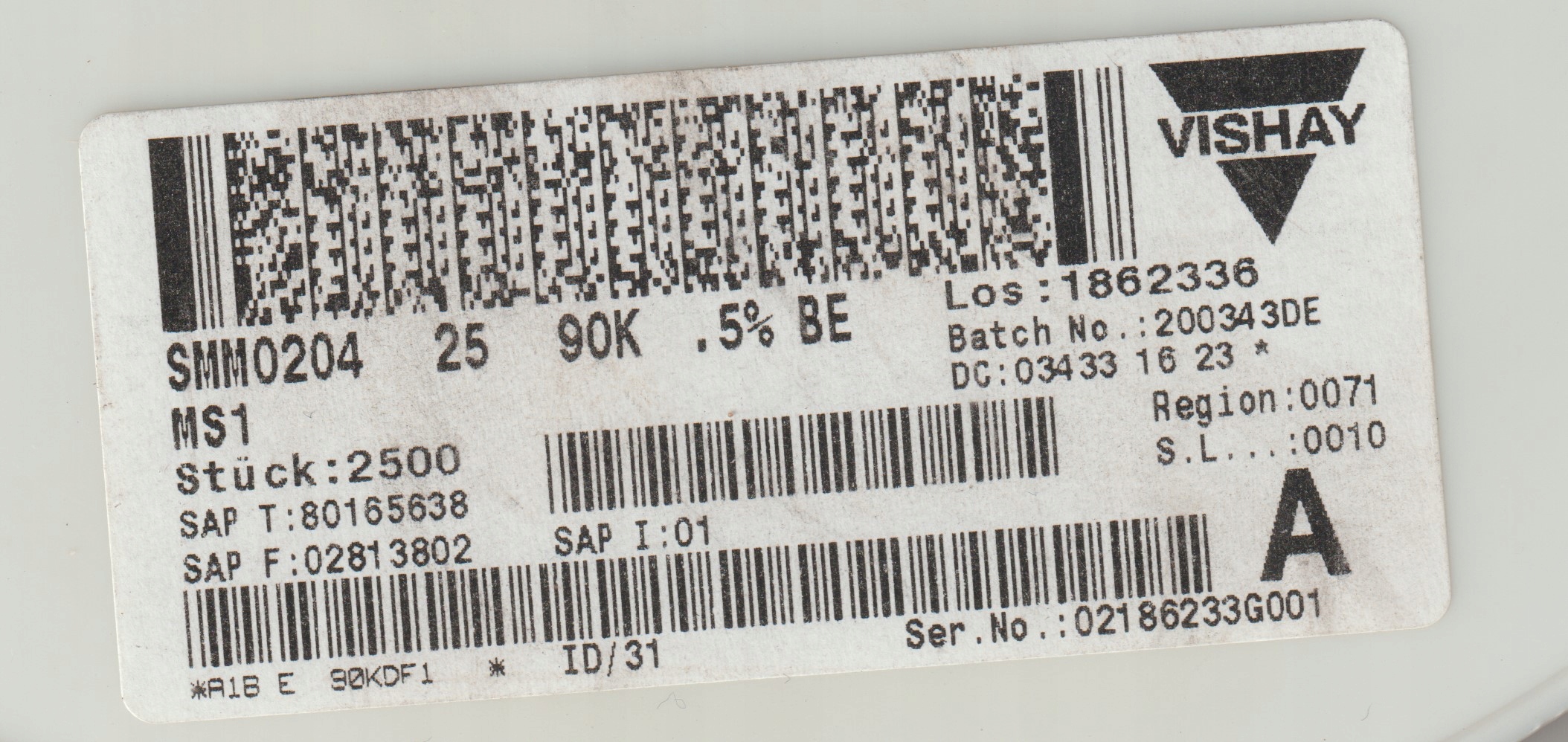 20x 90k 0.5% 25ppm Rezystor Smd minimelf SMM0204