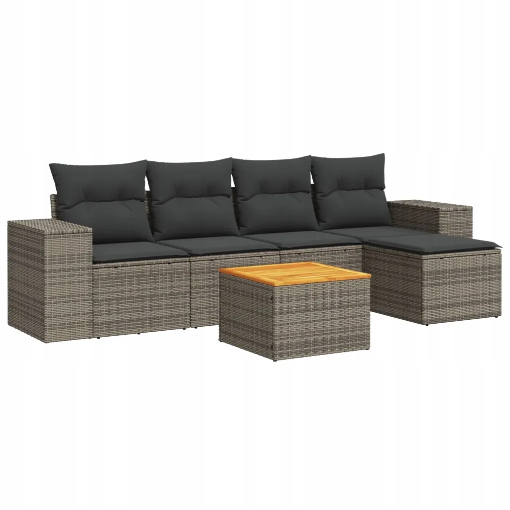 Zahradní nábytek set šedý Pe ratan 55 x 62 x 69 cm