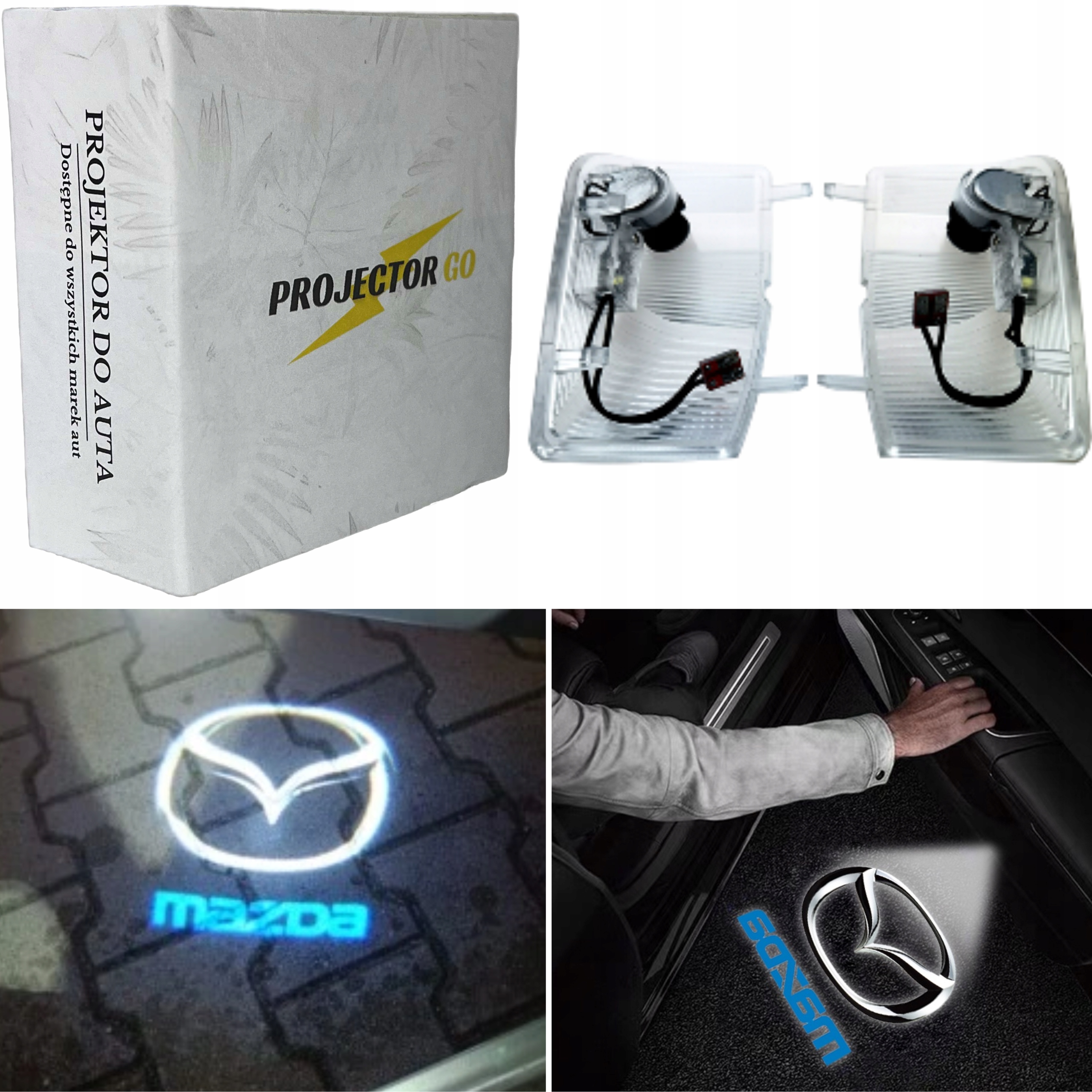 MAZDA 2X LED LOGO PROJEKTOR DO AUTA LAMPKA RZUTNIK AKCESORIA MAZDA 6