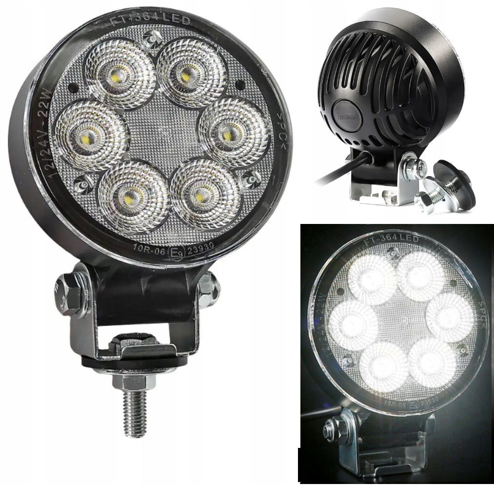 LAMPA ROBOCZA HALOGEN ŚWIATŁO COFANIA LED FT-364 2500lm ROZPROSZONE IP68 E9