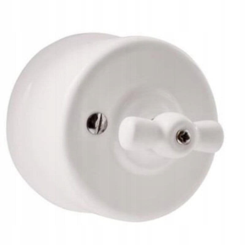 

Włącznik ceramiczny obrotowy Vintage biały