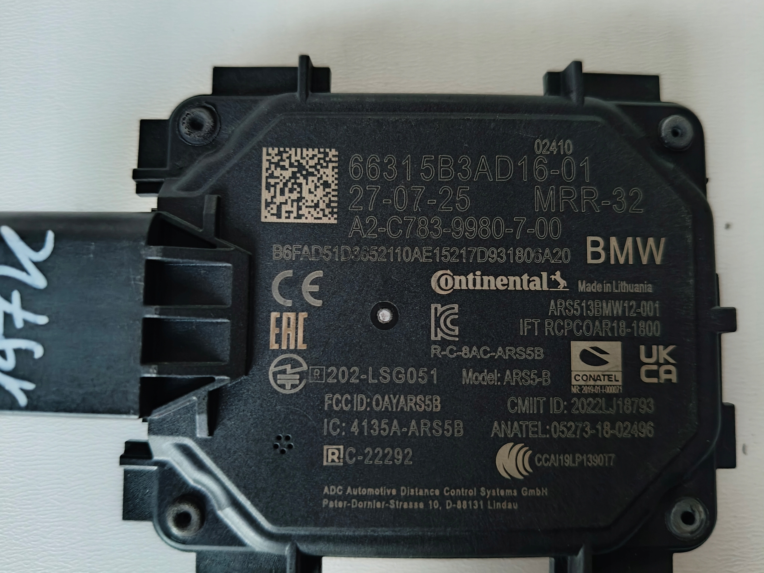 RADAR DISTRONIC ACC Sensor BMW 5B3AD16