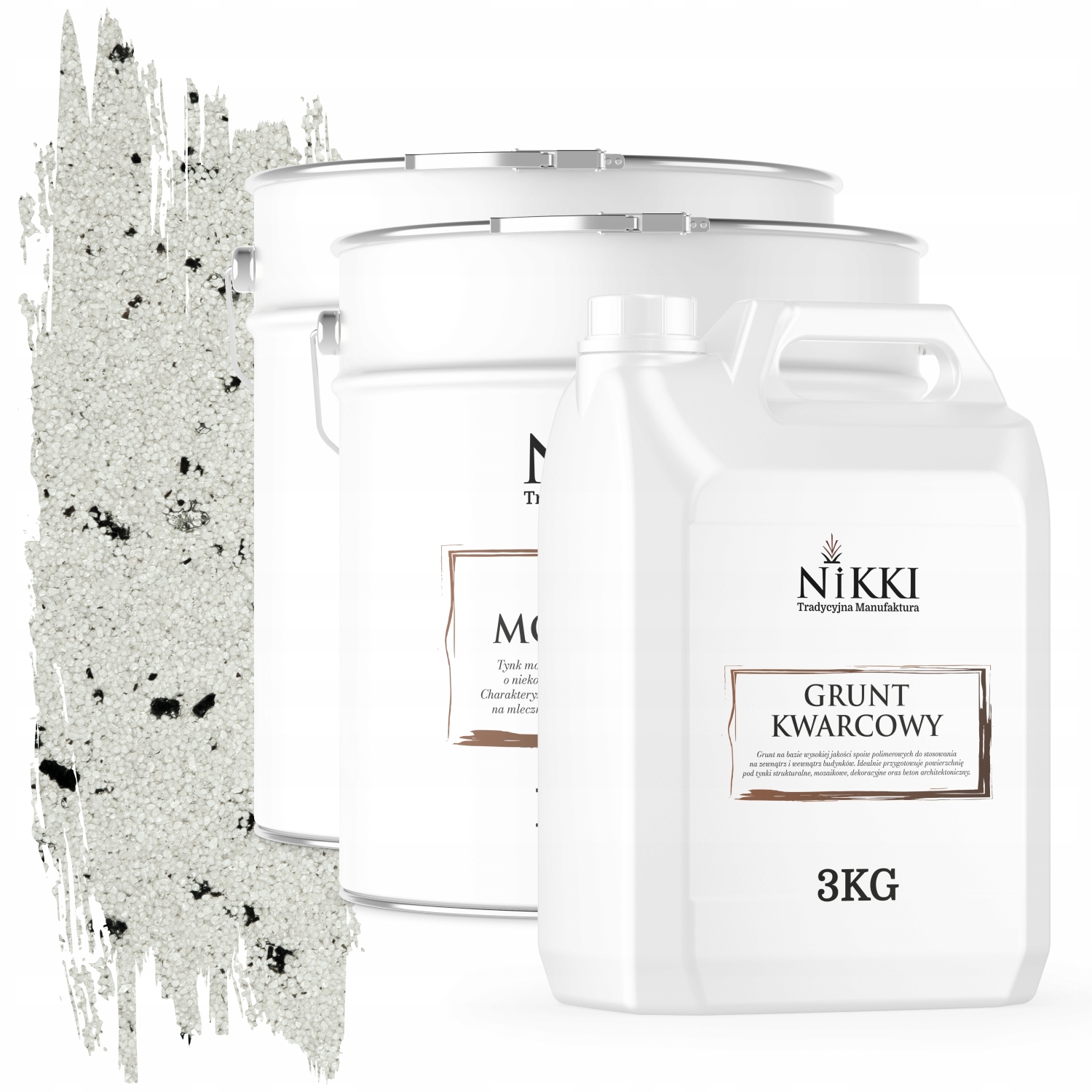 Mozaiková Omietka Živicová Farba Biela Čierna Mika M02 Sada 2x12,5KG Základný Náter