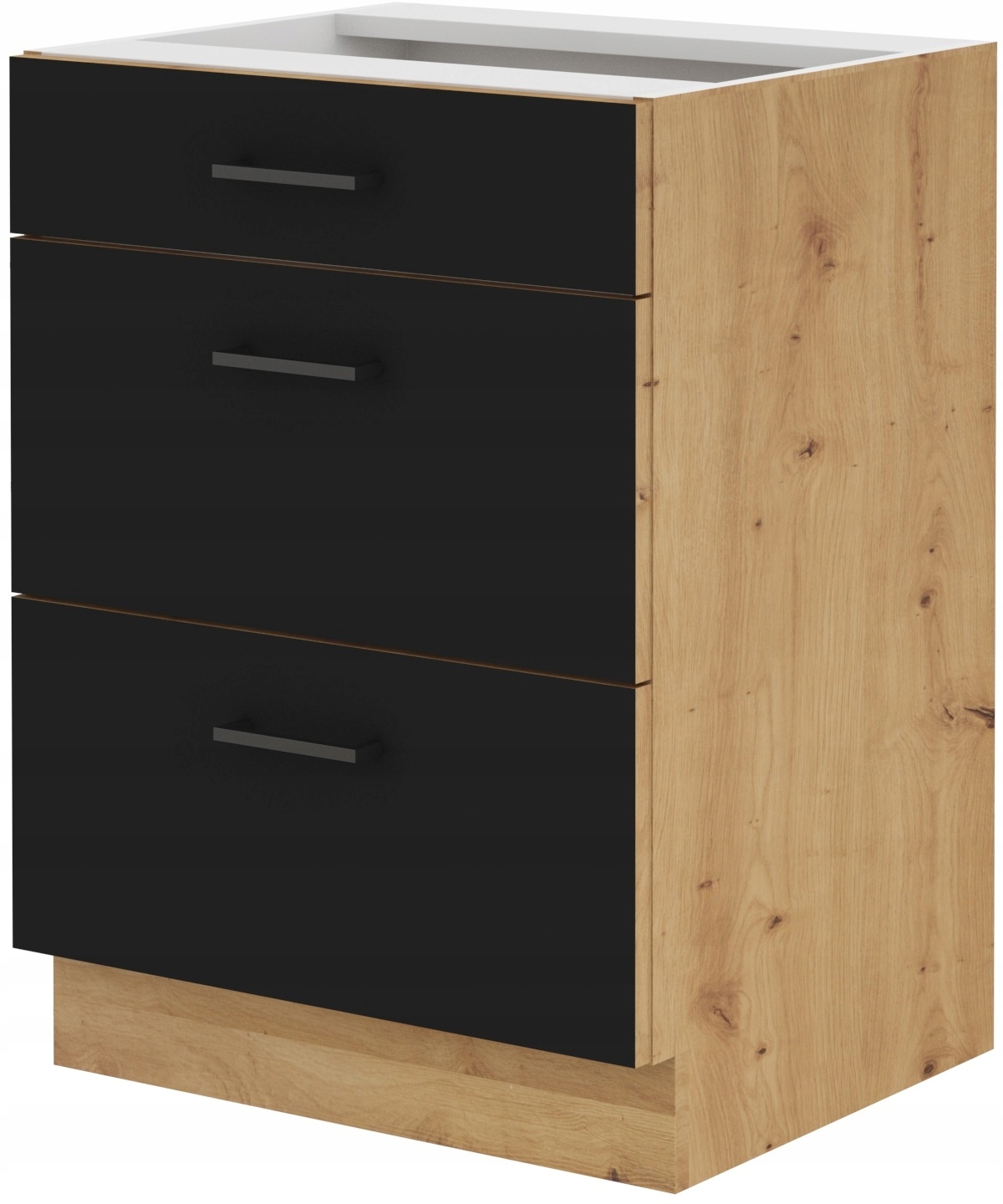 Stojící kuchyňská skříňka s zásuvkami Premium Box 60 cm. Černá Dub Artisan