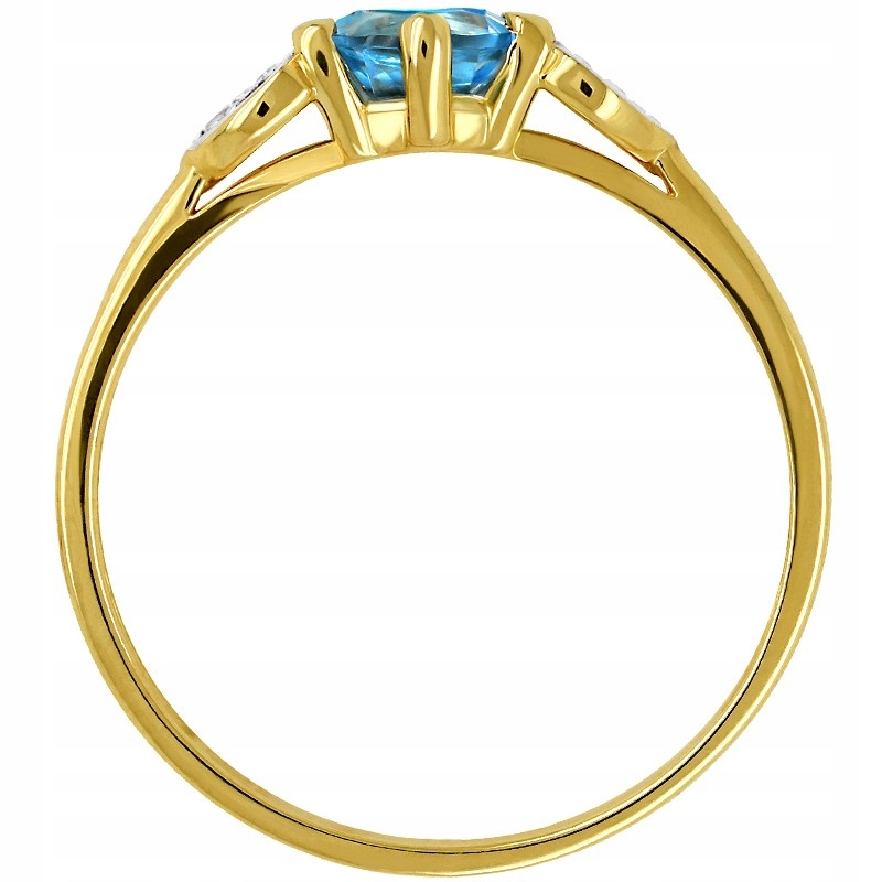 ZŁOTY Pierścionek ZARĘCZYNOWY Topaz 585 #12 Rozmiar/Średnica wew. (mm) 12/16,33