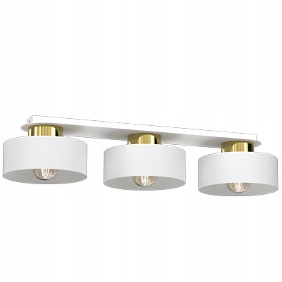 Stropní svítidlo trojitá, bílá, zlatá, podlouhlá, 68 cm do jídelny, 3 body Luminex