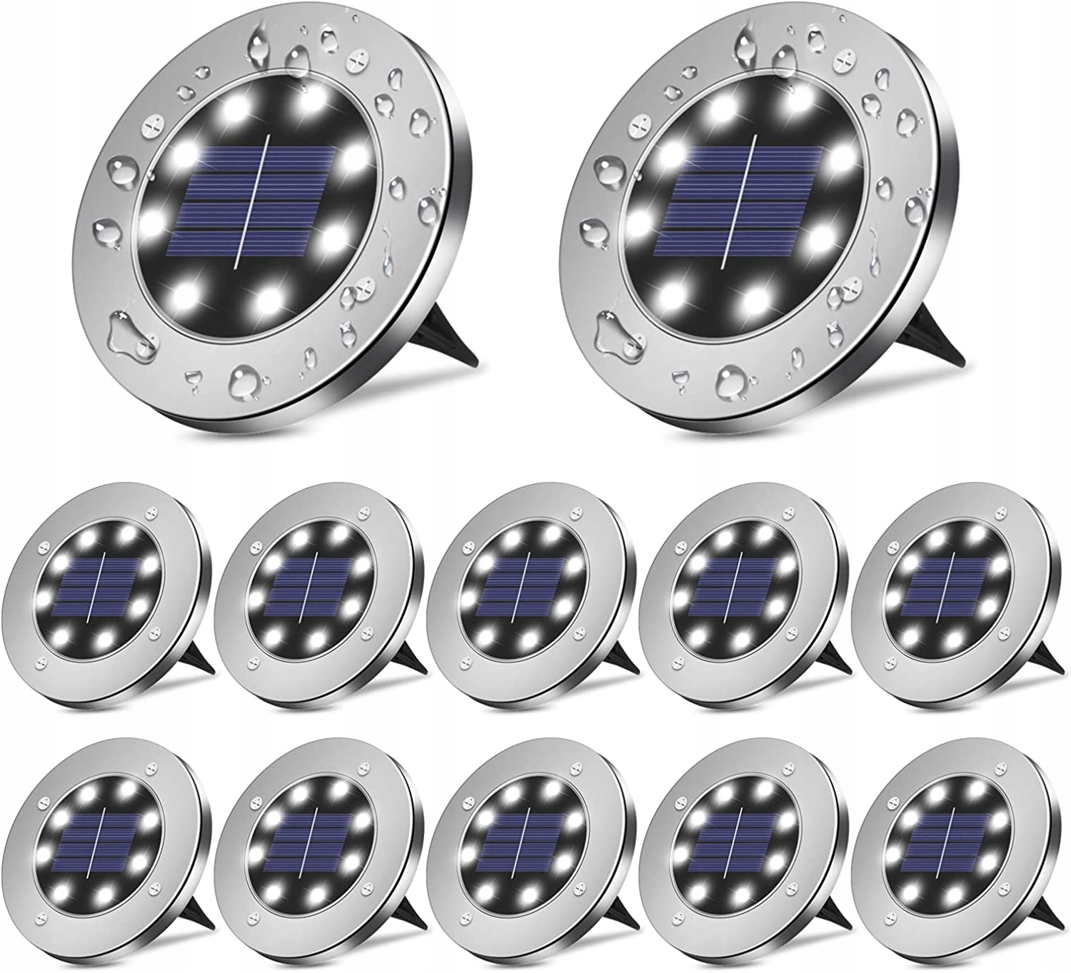 

Lampki Solarne Ogrodowe Gruntowe Świecący Dysk x12