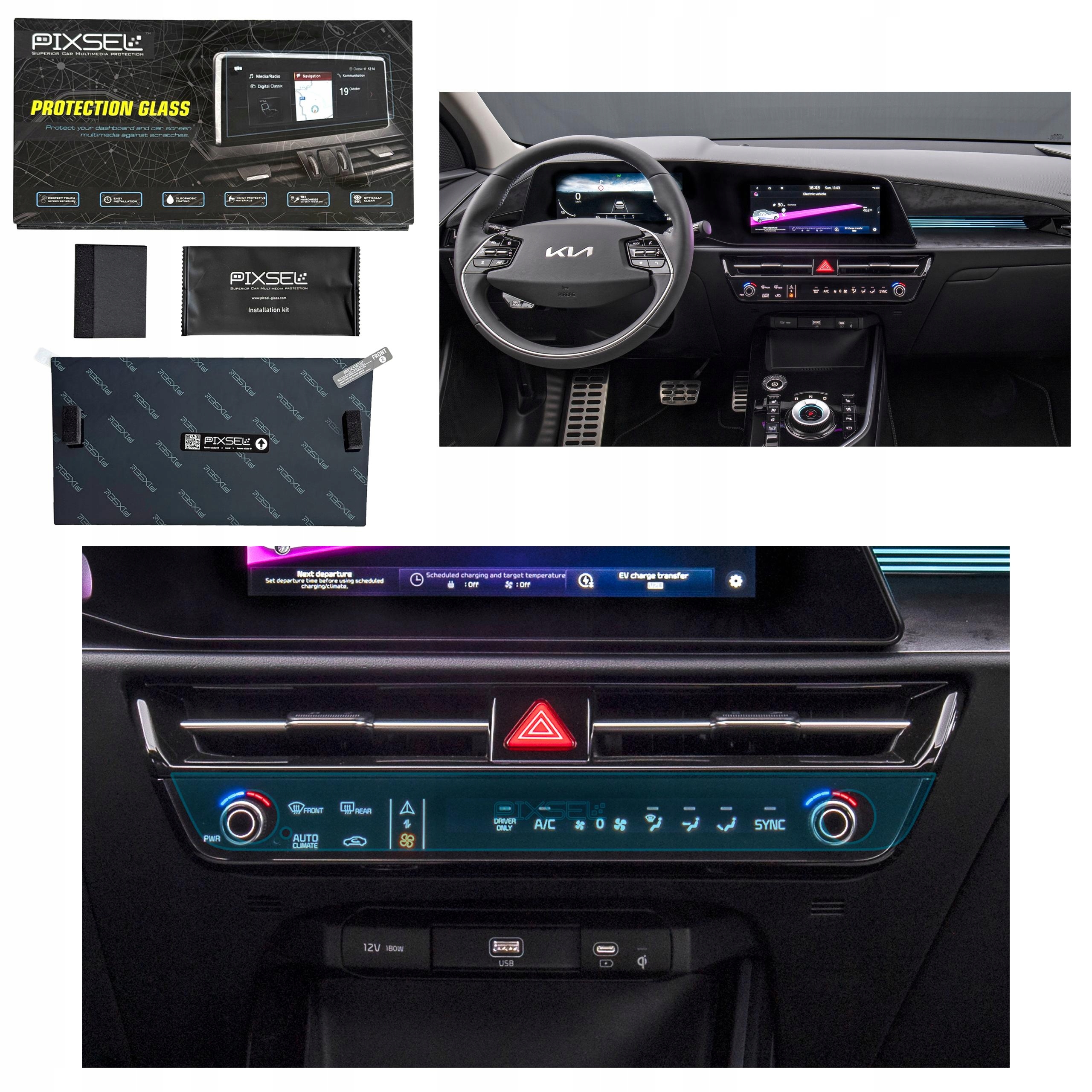 Antyodciskowe Matowe Szkło Ochronne Kia NIRO-14“ 2022-na panel klimatyzacji