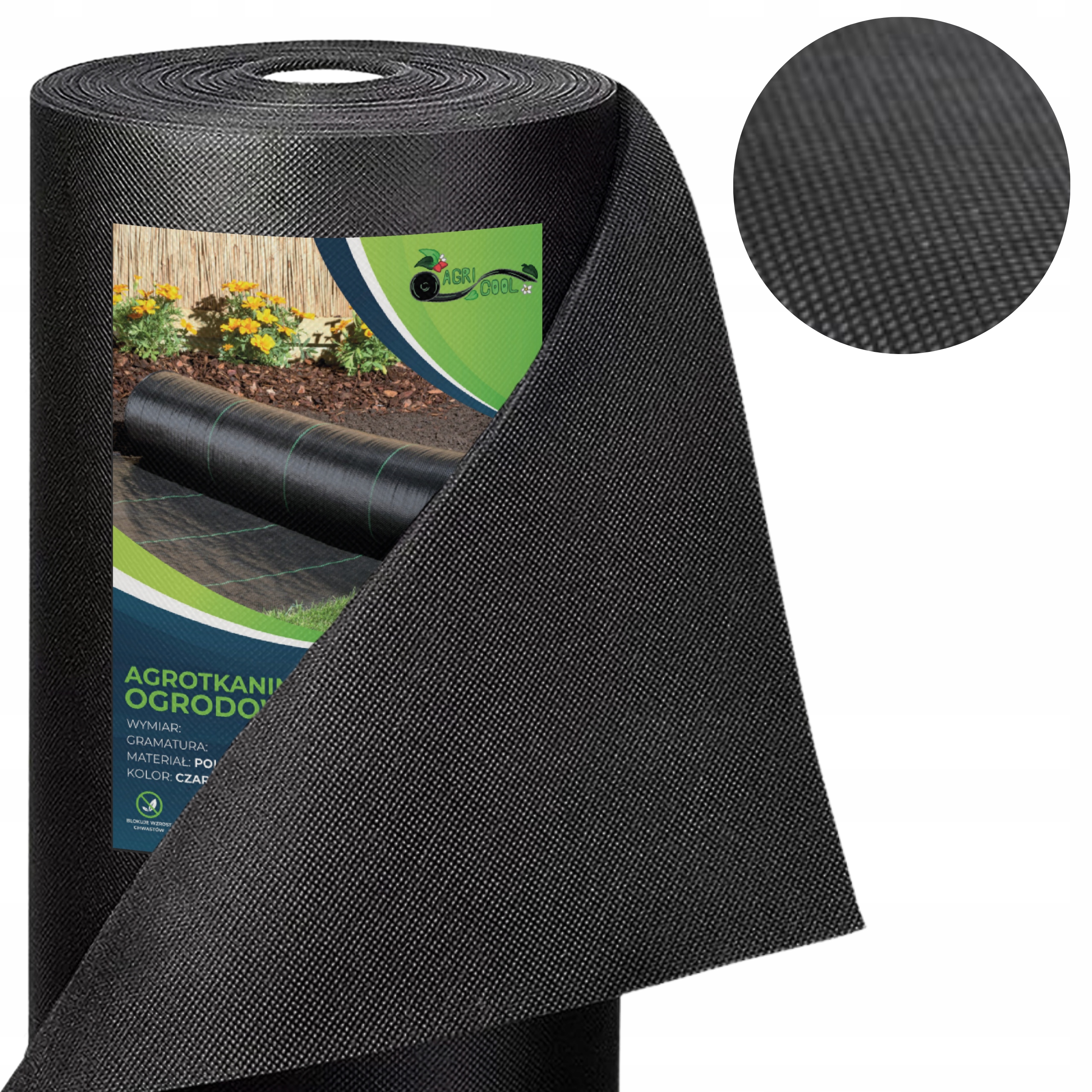 Agrotkanina agrowłóknina 100g /m2 czarna 1,6 x 50m Mocna UV3% Antychwastowa
