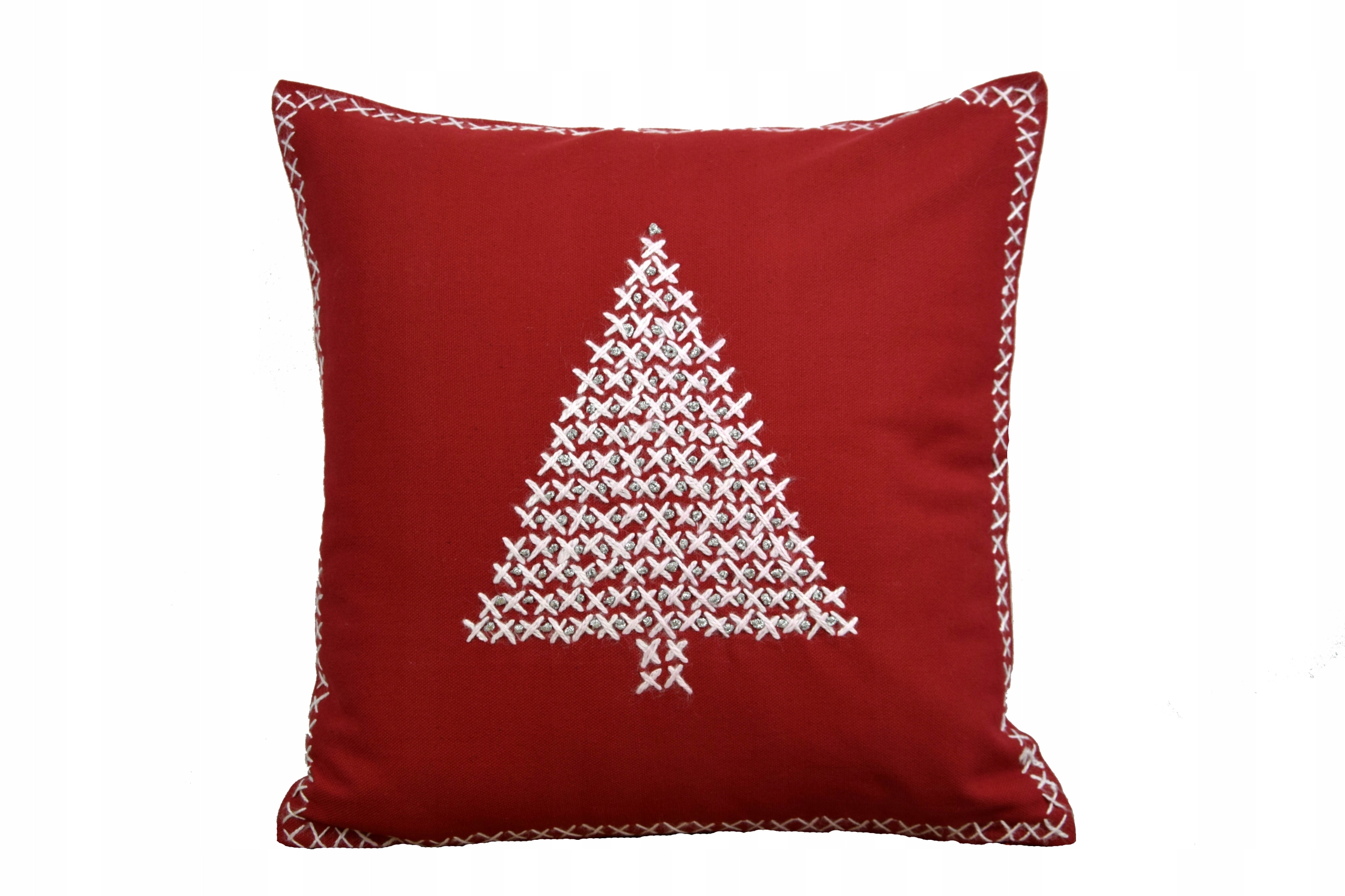 

Poszewka Świąteczna Czerwona Krzyżykowa Choinka