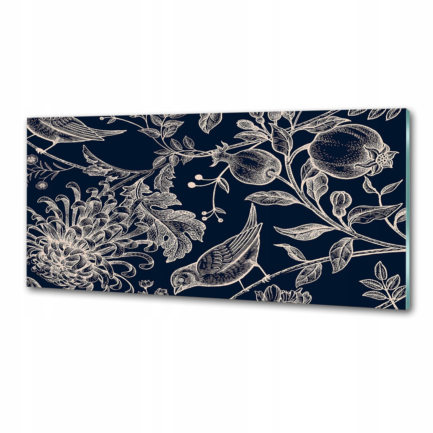 Panel do kuchyne Kvety a vtáky 125 x 50 cm Lepidlo