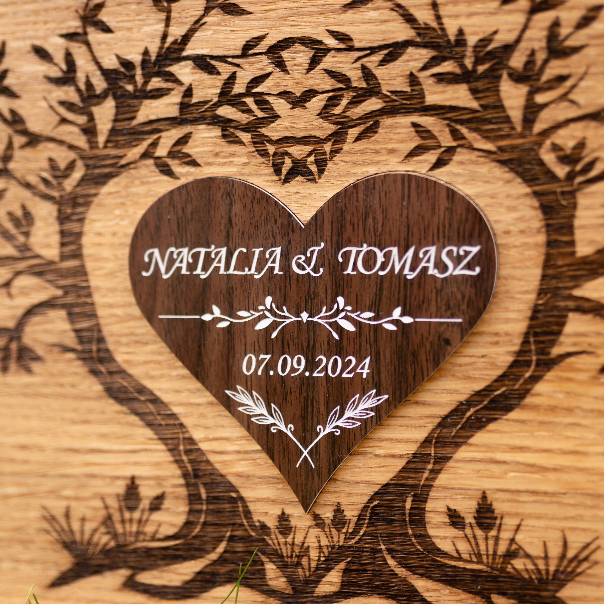 PUDEŁKO na KOPERTY ŚLUBNE DREWNIANA SKRZYNKA wesele PERSONALIZACJA Głębokość produktu 23 cm