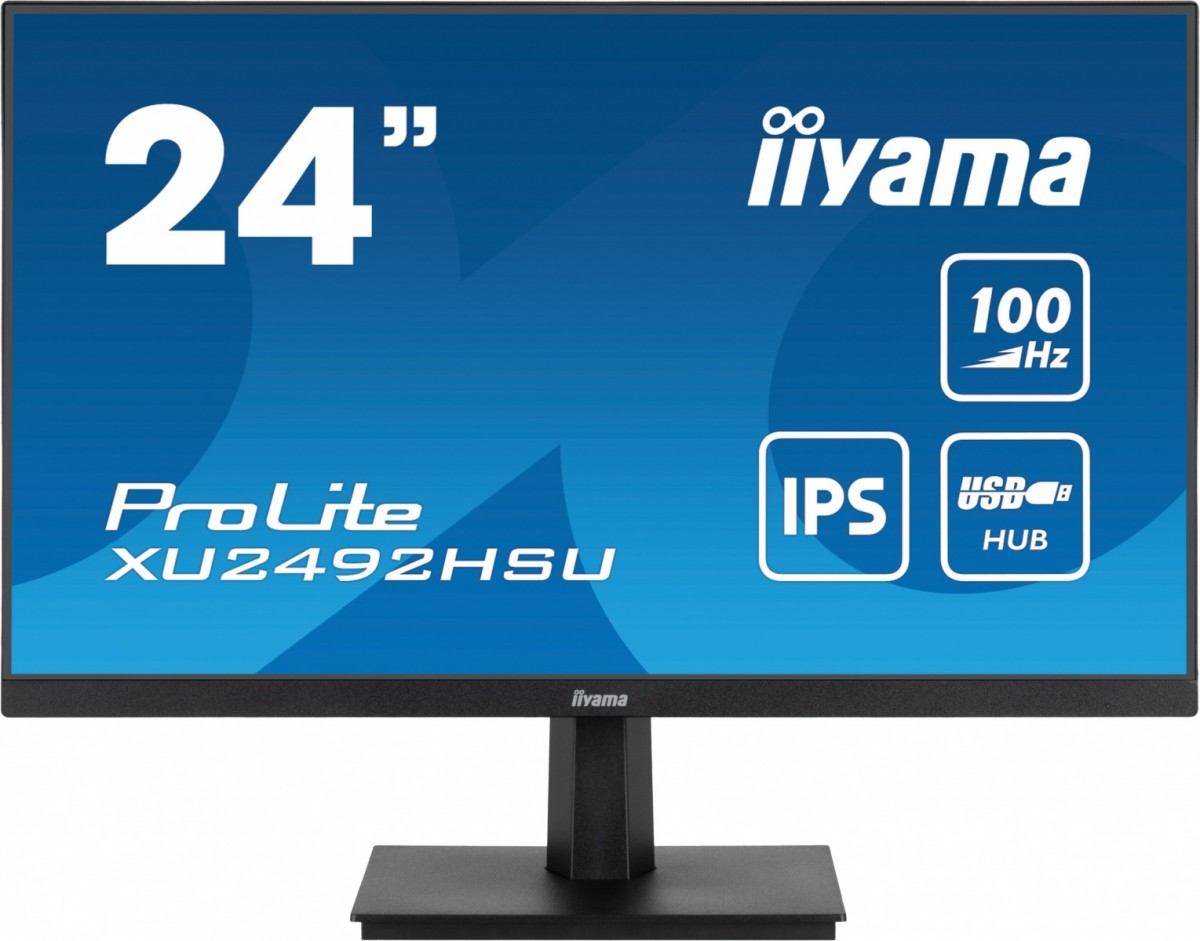 Iiyama Monitor 23.8 cala XU2492HSU-B6 Ips Fhd Hdmi Dp 100Hz 4xUSB3.2 2x2W