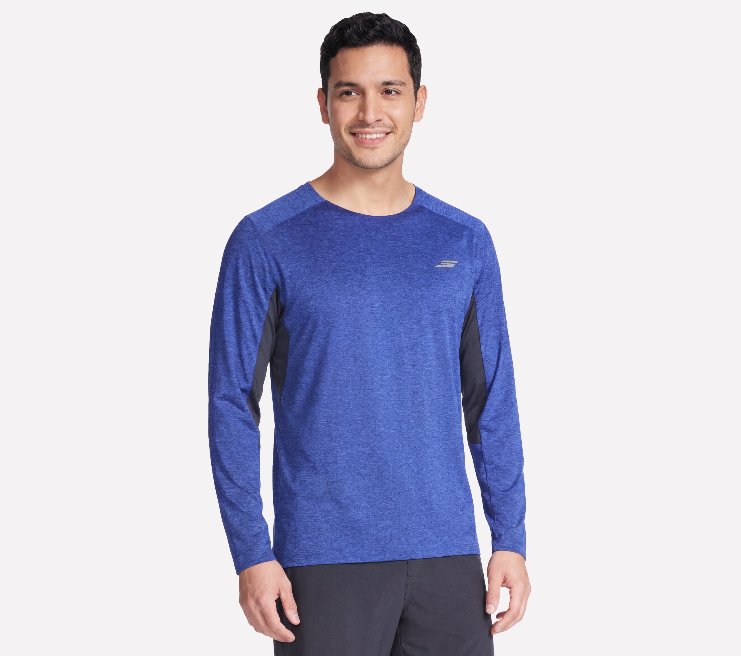 Tričko pánské Skechers Go Dri Circuit Long Sleeve Tee modré LT218 Bl