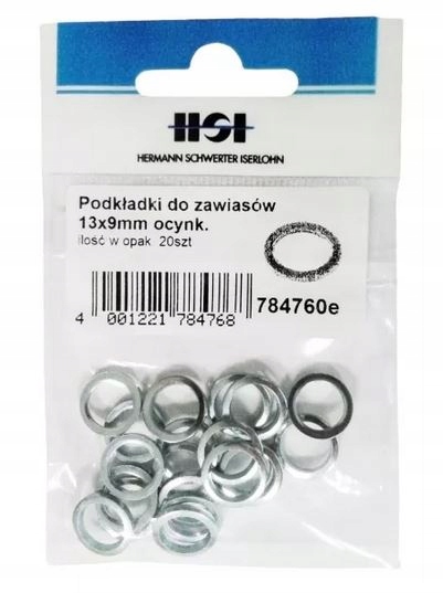 

Podkładki pod zawiasy ocynkowane 9 x 13 mm 20 szt.