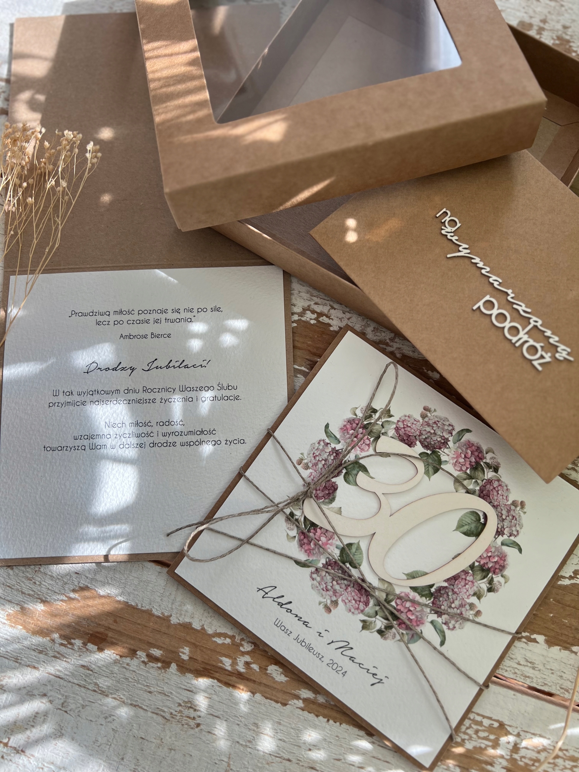 Ručně vyráběné přání s personalizací k 30. výročí svatby dárek