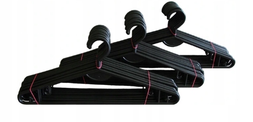 

100SZT Wieszak Wieszaki Na Ubrania Do Szafy Czarne