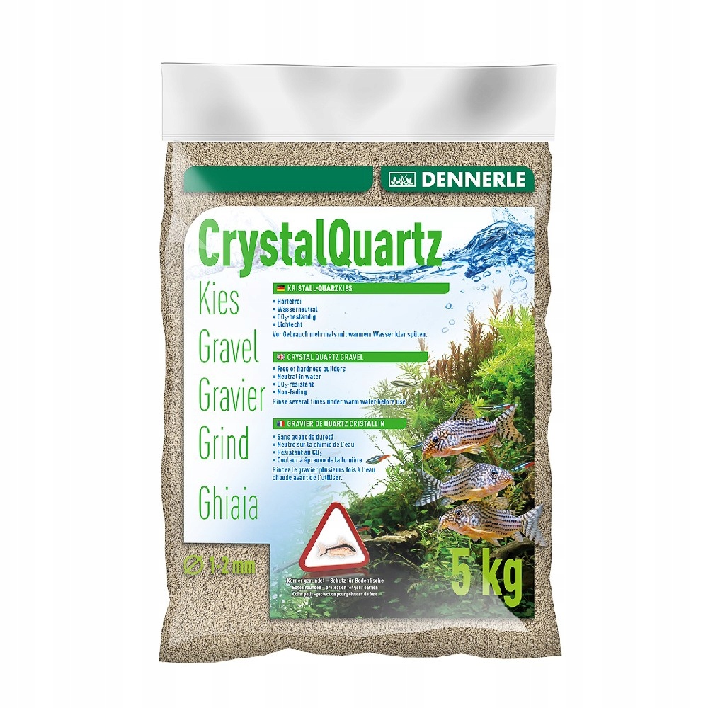 Křemenný Štěrk Do Akvária Bezpečný Pro Ryby, Přírodní, 1-2 MM, 5 Kg