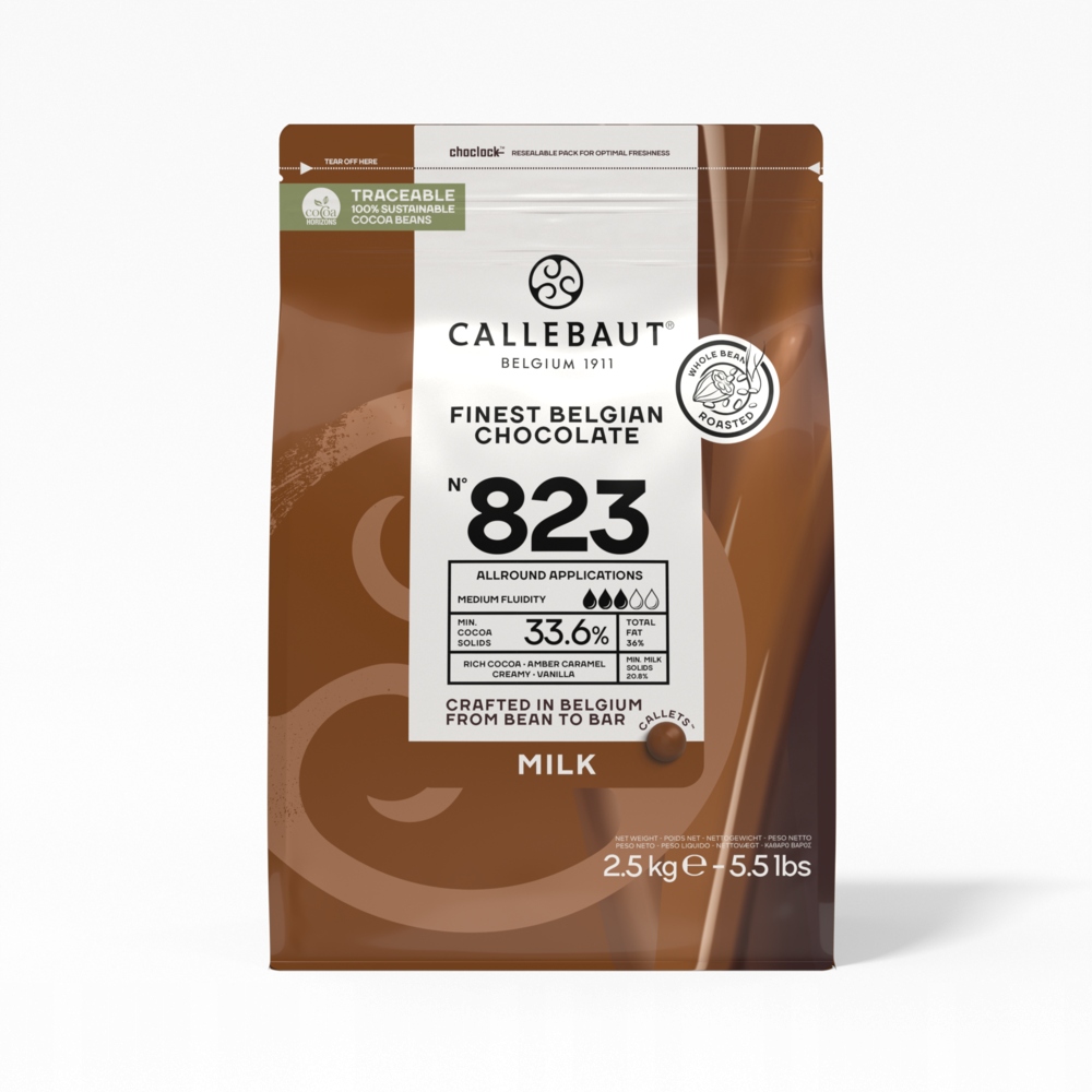 Levně Mléčná čokoláda Callebaut 33,6% 823NV 2,5 kg