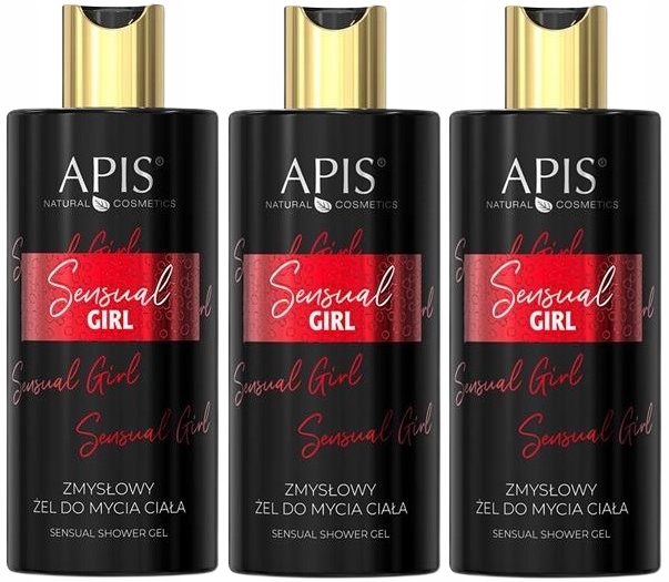 3 kusy Sensual Girl Smyslný Gel na mytí těla 300 ml Apis D-panthenol