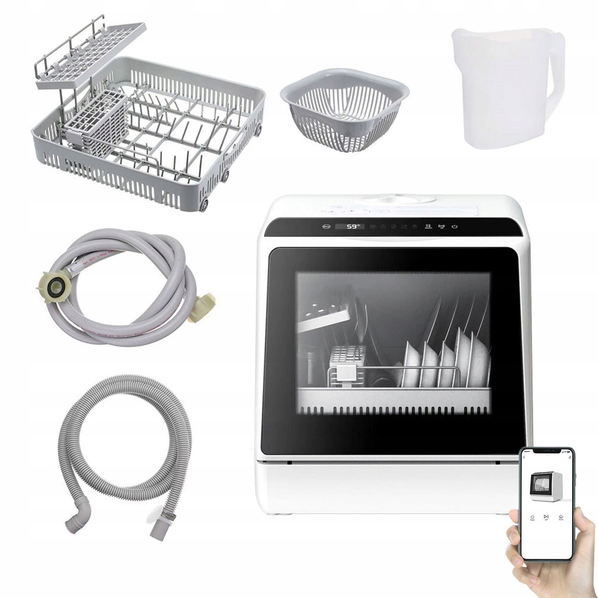 MAŁA ZMYWARKA STOŁOWA NA STÓŁ WOLNOSTOJĄCA NABLATOWA 5 PROGRAMÓW HOTELOWA Zużycie wody na cykl 5 l