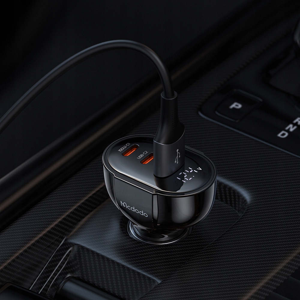 MCDODO MOCNA SZYBKA ŁADOWARKA SAMOCHODOWA Z MIERNIKIEM 3XUSB USB-C 128W LED Kod producenta CC-4450