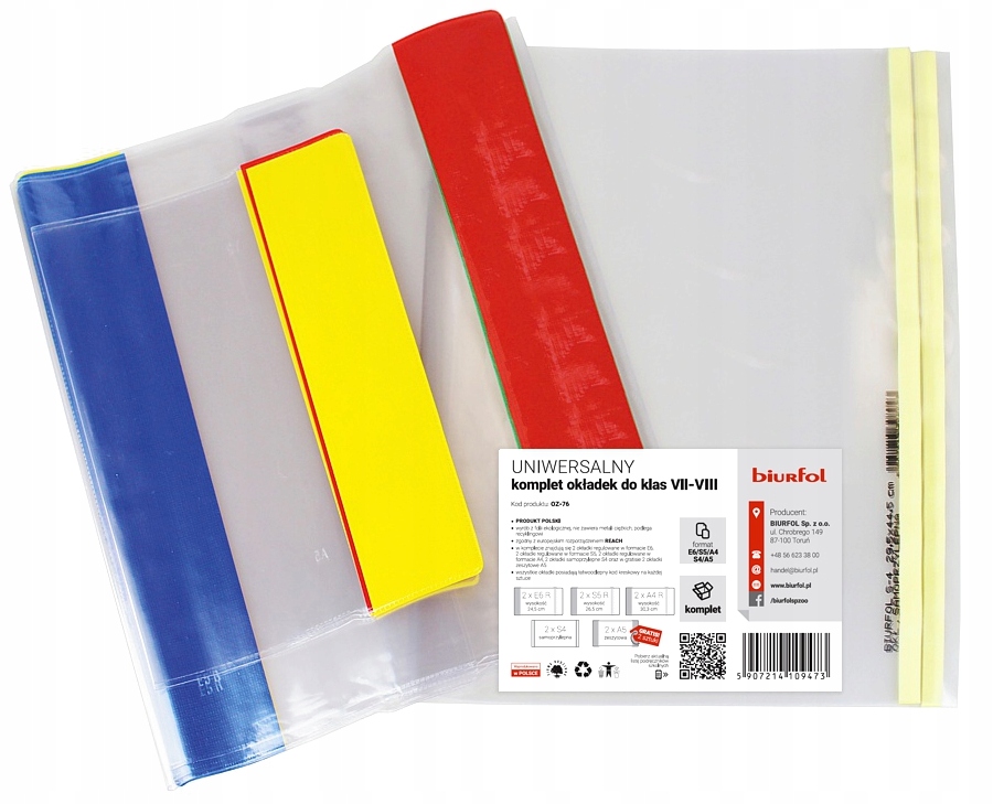 Komplet okładek uniwersalny do klasy VII-VIII