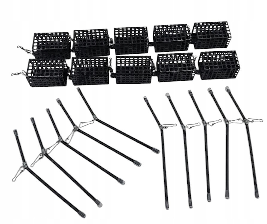 Zestaw 10 Koszyków 10G +plus 10 Rurek Czarnych Antysplątaniowych 15CM