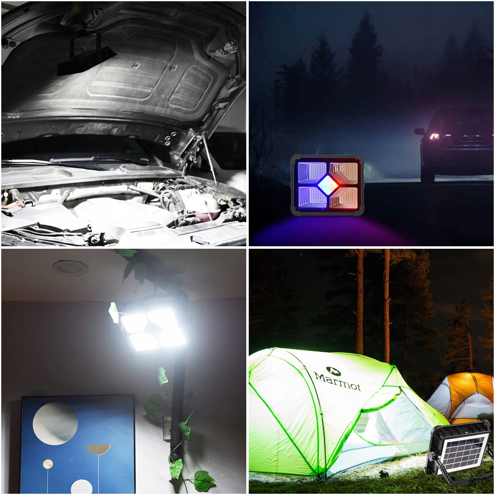 Reflektor budowlany LED, 200 W, do ponownego ładowania, z pilotem zdalnego — miniatura 7