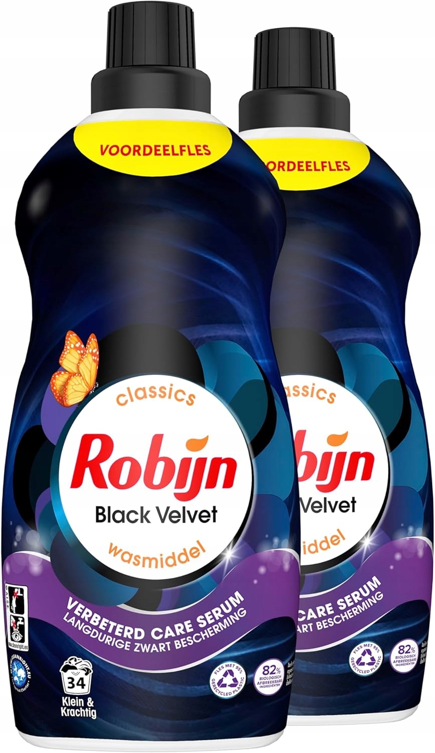 Levně Robijn Black Velvet tekutý prací prostředek na tmavě černé prádlo 2ks x34 praní