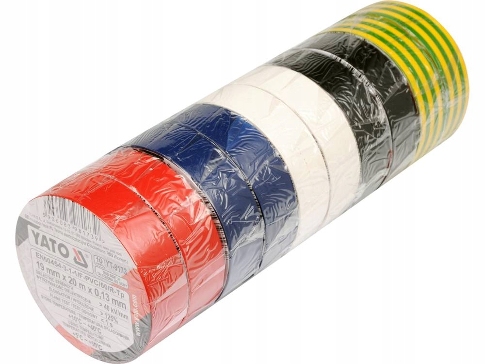 

Yato Zestaw Taśm Izolacyjnych Pvc 19mm x 20m 10szt