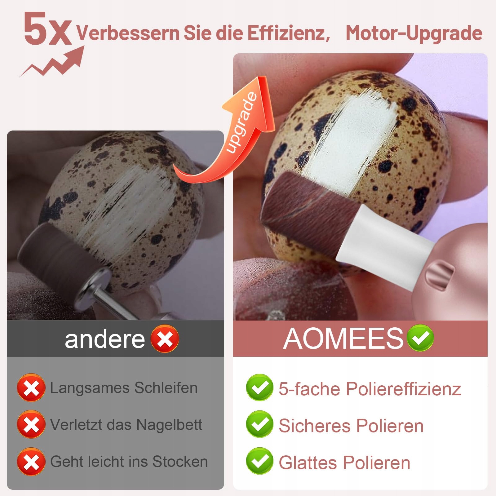 BEAUTYPRO Zestaw Manicure Pedicure Elektryczny Z 9 Końcówkami LED Etui — miniatura 2