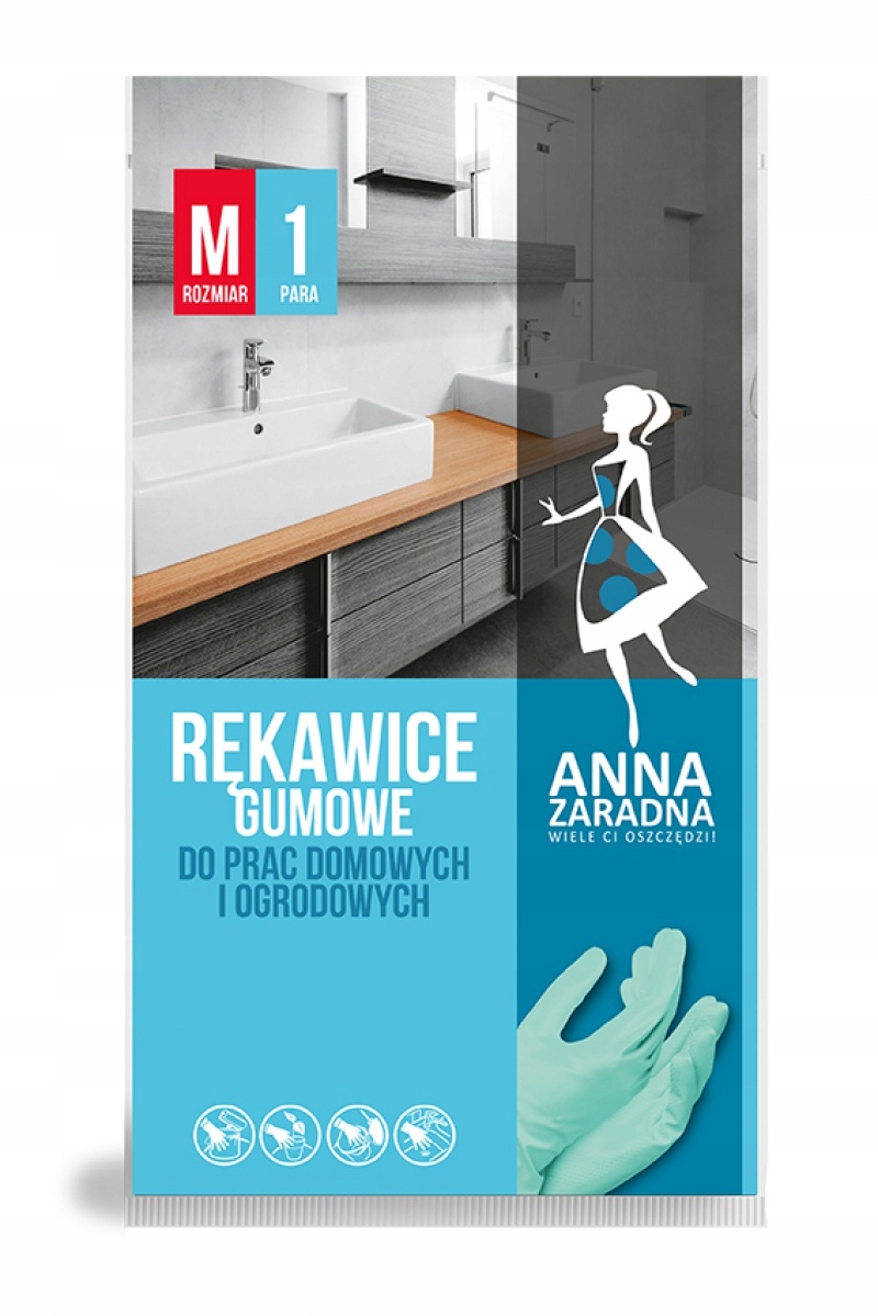 

Rękawice gumowe rozmiar M pastelowa zieleń