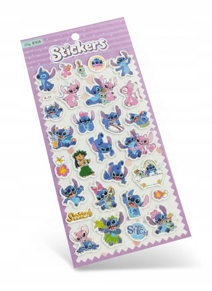 ZESTAW 4 W 1 NAKLEJKI KOSMICZNY NIEBIESKI MONSTRYK STICKERS Marka bez marki