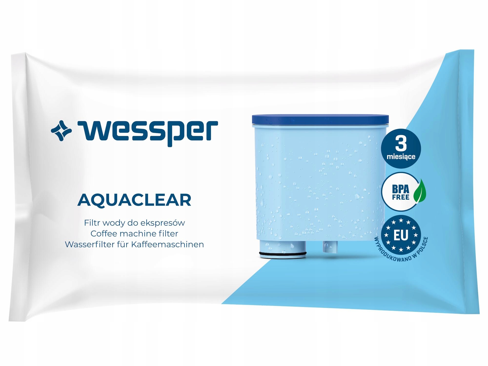 2x filtr Wessper do wody ekspresów Saeco Philips + odkamieniacz + wycior Kod producenta WES040