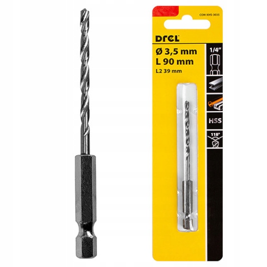 

Wiertło Do Wkrętarki Metalu Hex Quick Change 3.5mm