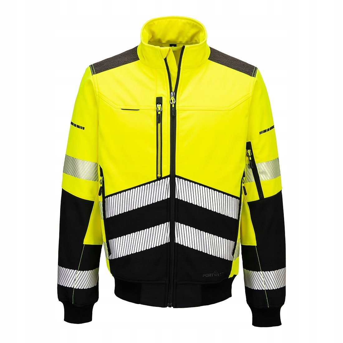 Bunda EV4 Hi-Vis Softshell Bomber, reflexní vel. XL Žlutá/Černá R