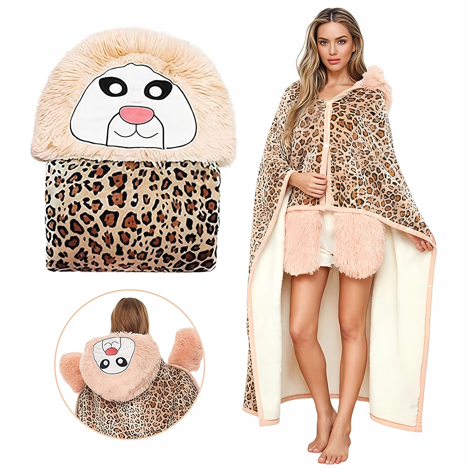 Koc oversize mikina Silná Mikinová Deka 2v1 Kožešina Bluzo Vánoční deka Dárek