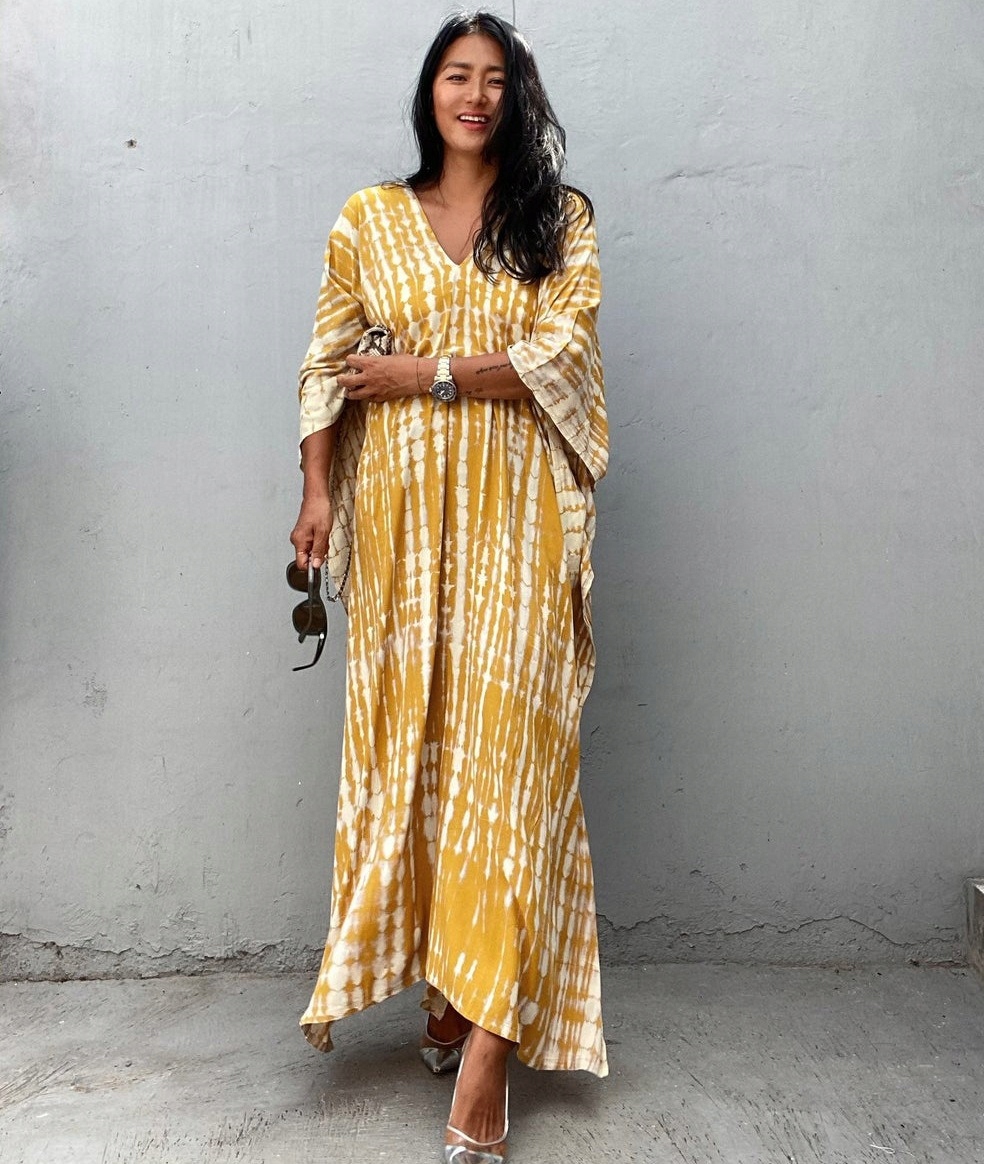 PAREO TUNIKA BOHO LETNIA SUKIENKA DŁUGA NARZUTKA Wzór dominujący mix wzorów