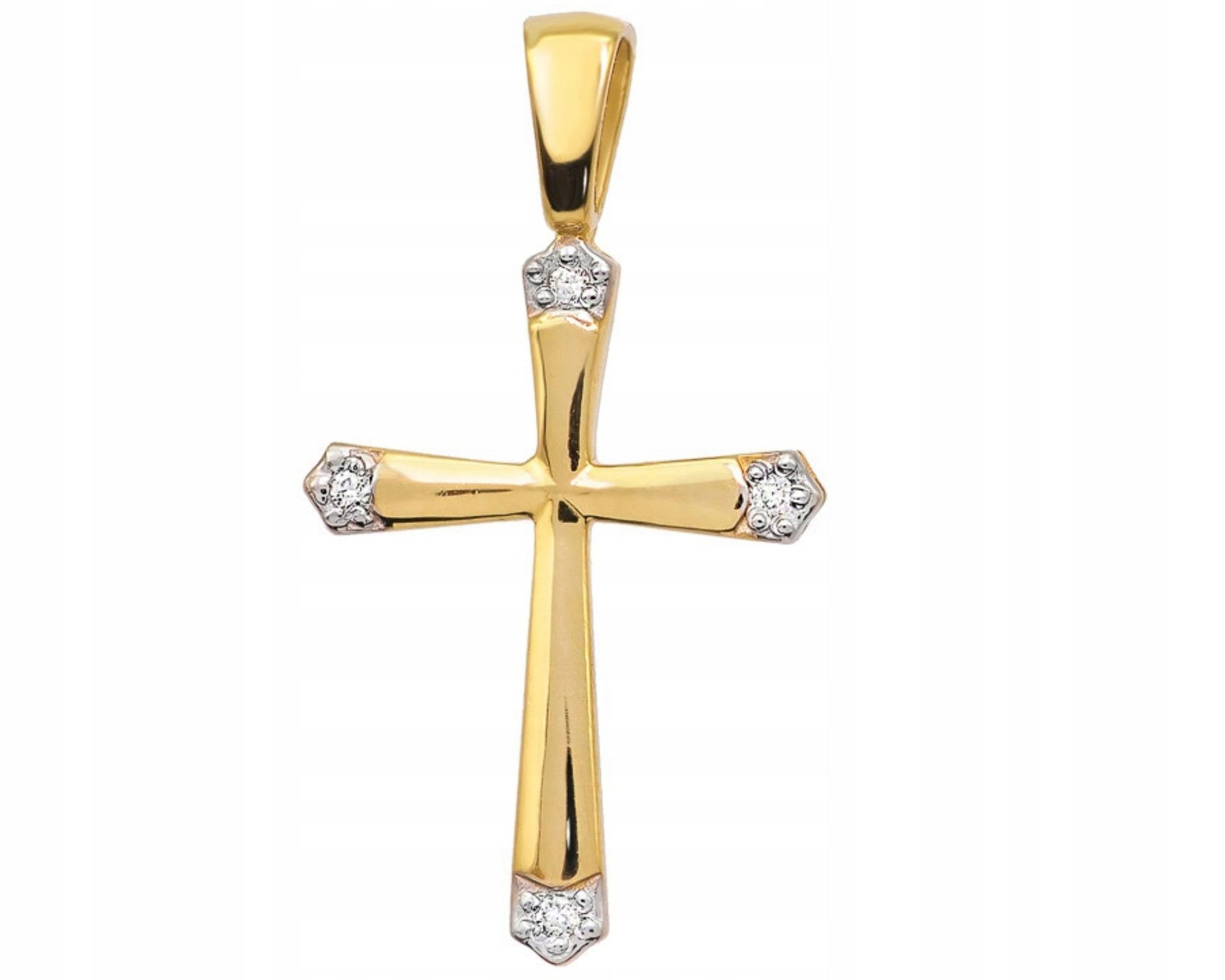 Zlatý přívěsek s brilianty a křížkem 585 diamantů