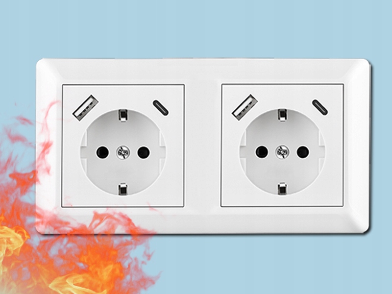 Zásuvka Dvojitá S Usb Nabíječkou A+c 16A 250V Bílá