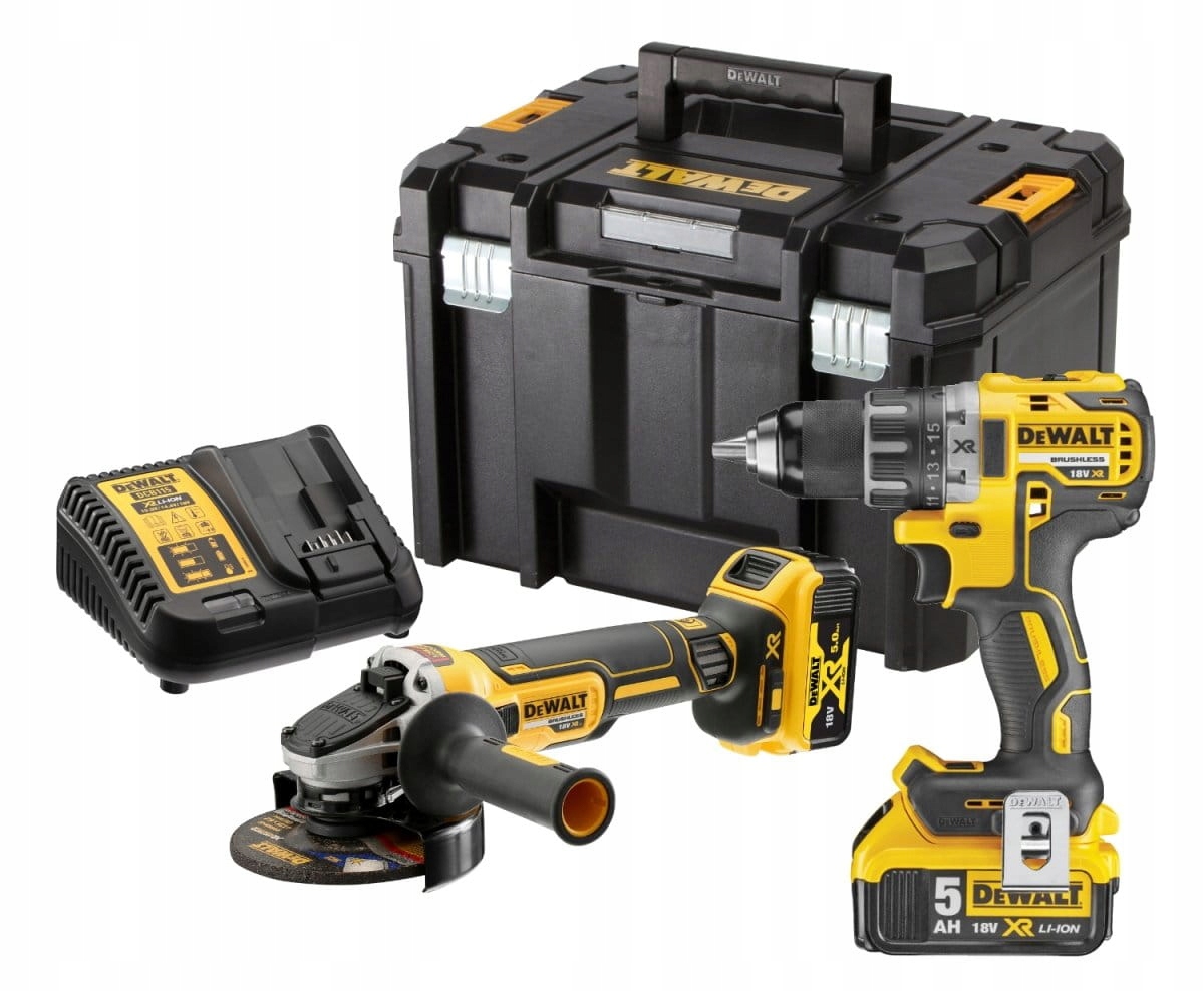 DCK2020P2T DEWALT Zestaw COMBO 18V DCD791 DCG405 2x5Ah Walizka TsTAK