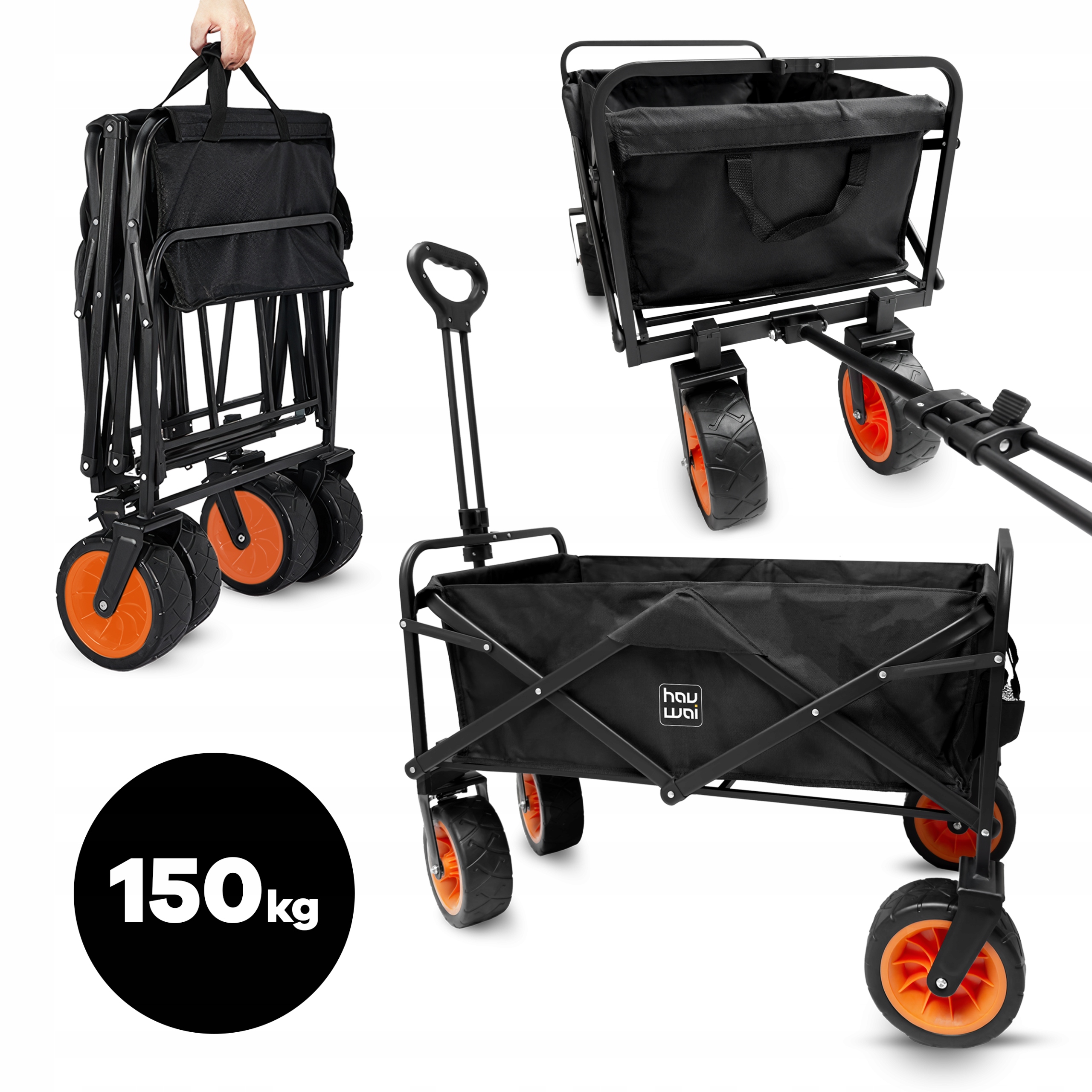 Wózek Plażowy Ogrodowy Transportowy Turystyczny Składany Duży 150 Kg