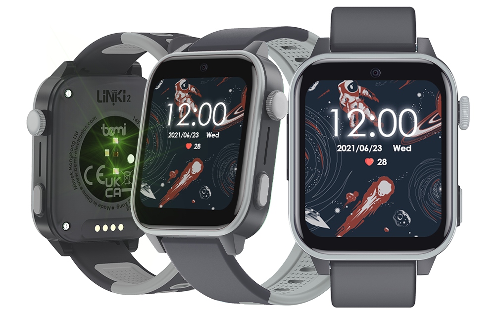 Chytré Hodinky pro děti Bemi Linky2 4G/LTE Gps wifi senzory teploměr šedý