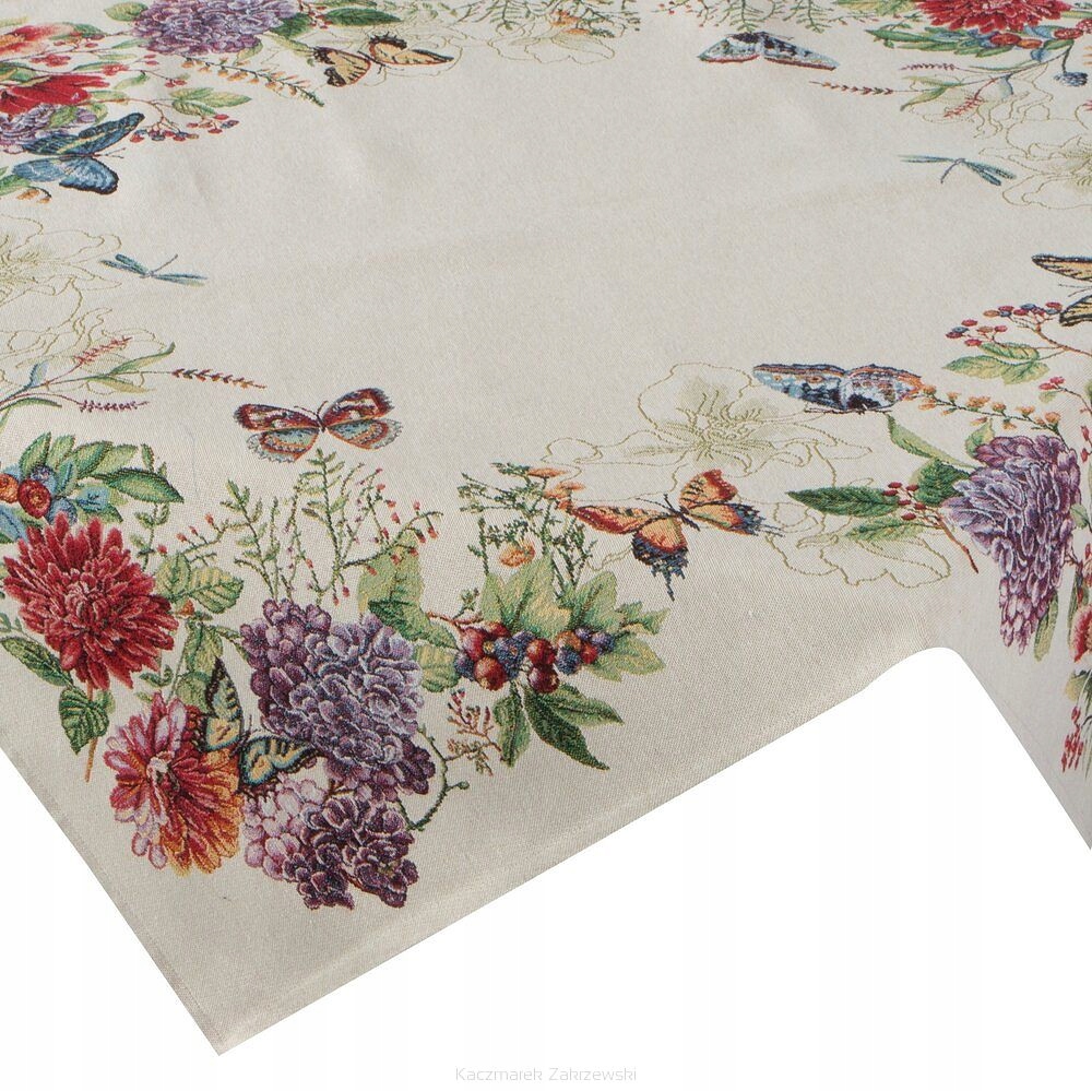 Dekoratívny obrus Spring 140x180 Eurofirany, prírodný, červený