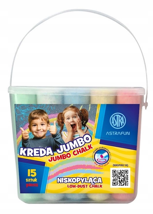 

Kreda Jumbo Wiaderko Astra Fun 15 Szt Niskopyląca