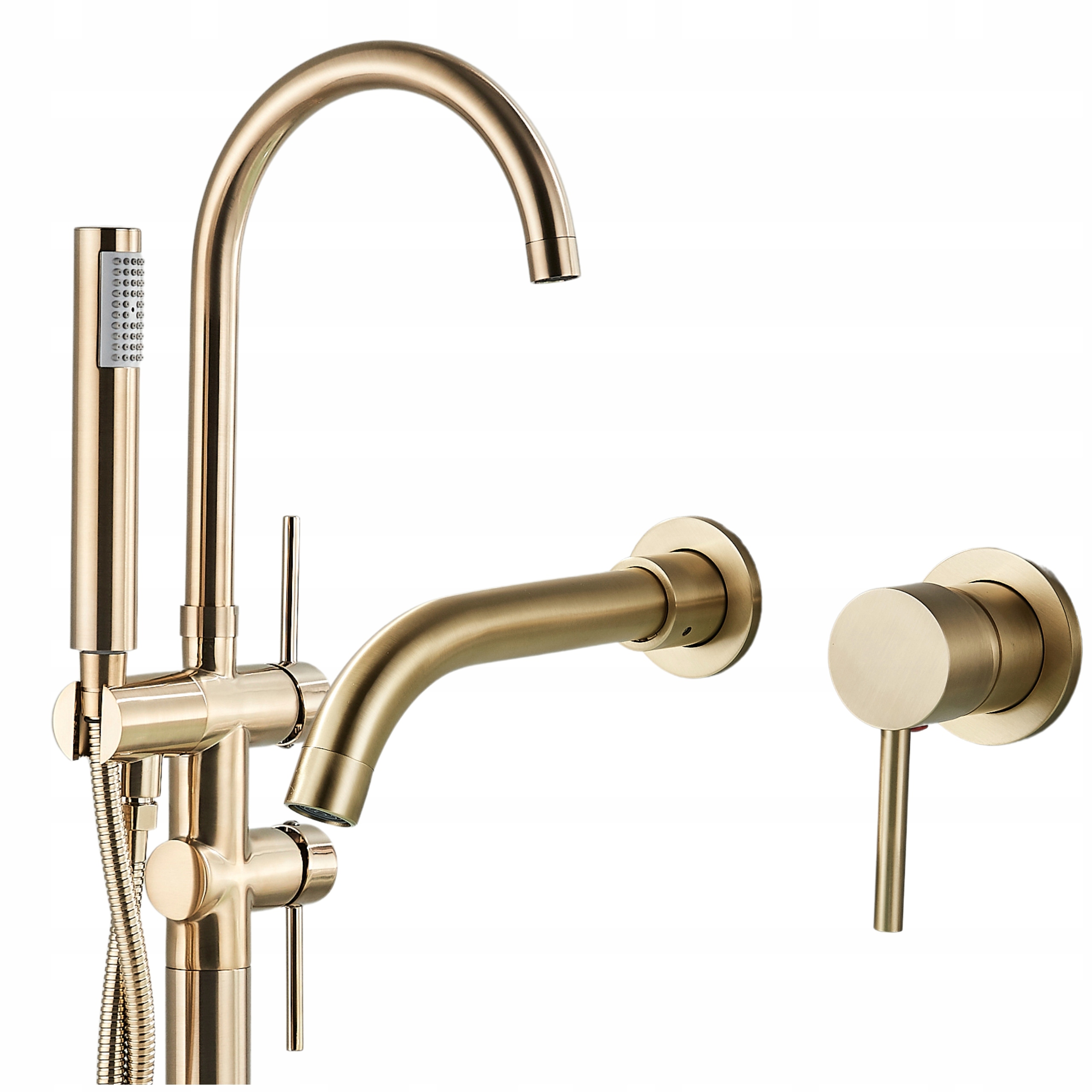 Umývadlová batéria Podomietková nástenná Zlatá kartáčovaná sada do kúpeľne