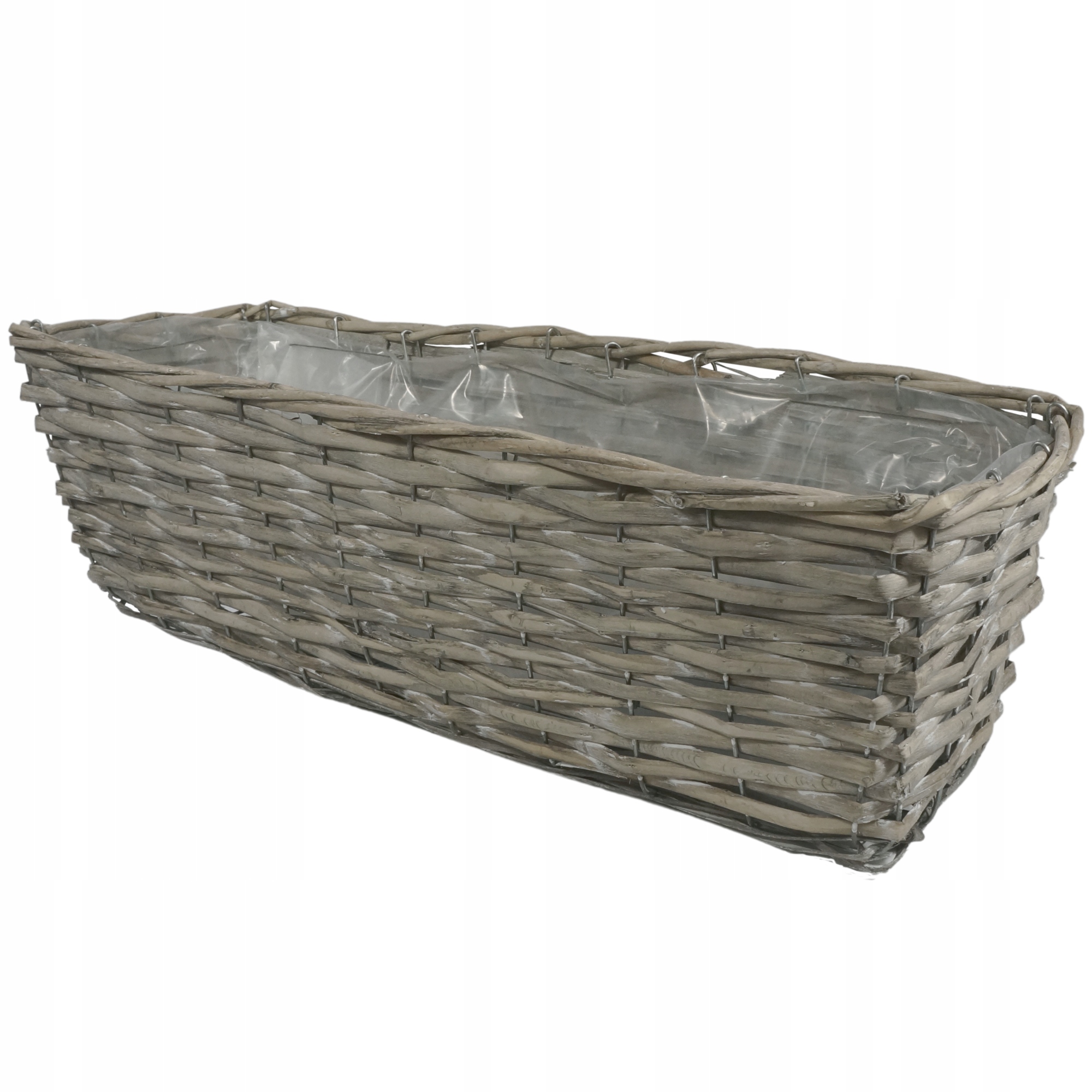 

Prostokątna wiklinowa skrzynka balkonowa 53 cm