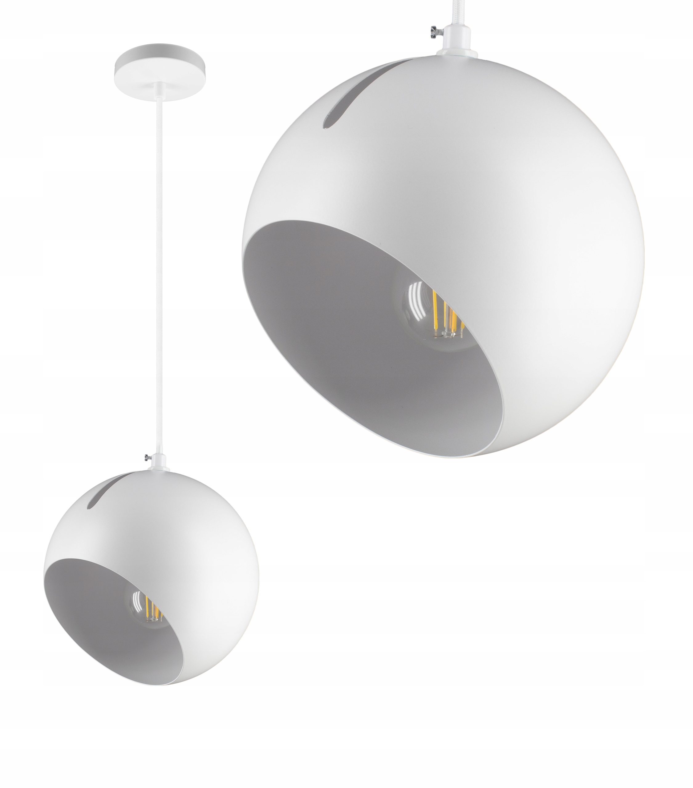 

Lampa sufitowa wisząca E27 Led Biała