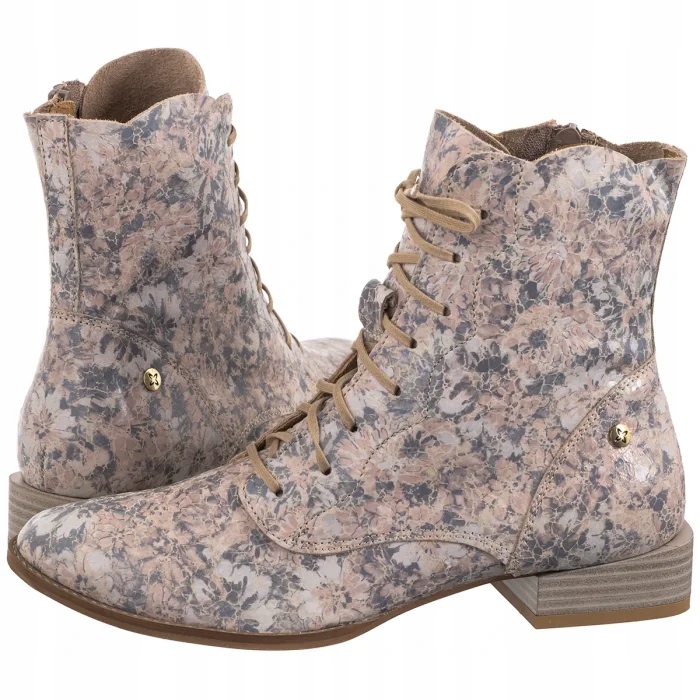 Dámské boty Kotníkové Boty Maciejka s květinami Nude 06391-38/00-0